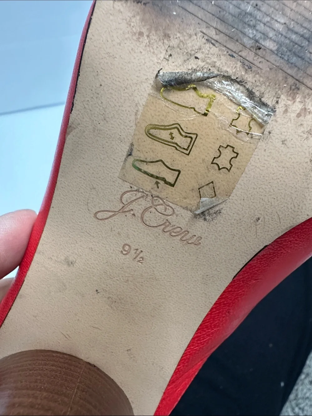 J crew Red Slingback almond teo Pumps - Women's size 9.5 comfortable